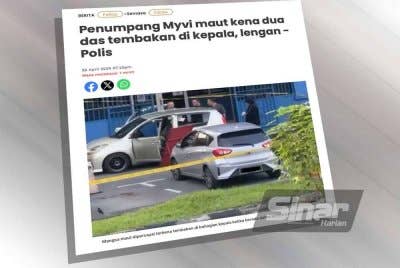 Sinar Harian melaporkan, lelaki tersebut ditemui mati dipercayai terkena tembakan di bahagian kepala ketika berada di dalam kereta jenis Perodua Myvi.