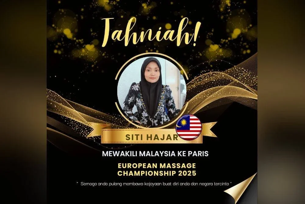 Siti Hajar mewakili negara ke Kejohanan Urut Eropah 2025 (European Massage Championship 2025) yang akan berlangsung di Cesure, Le Grand Plateau, Paris dari 23 Mei ke 25 Mei ini