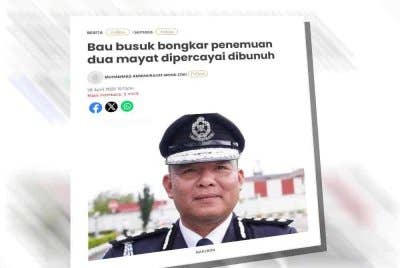 Laporan Sinar Harian berhubung penemuan dua mayat dipercayai dibunuh