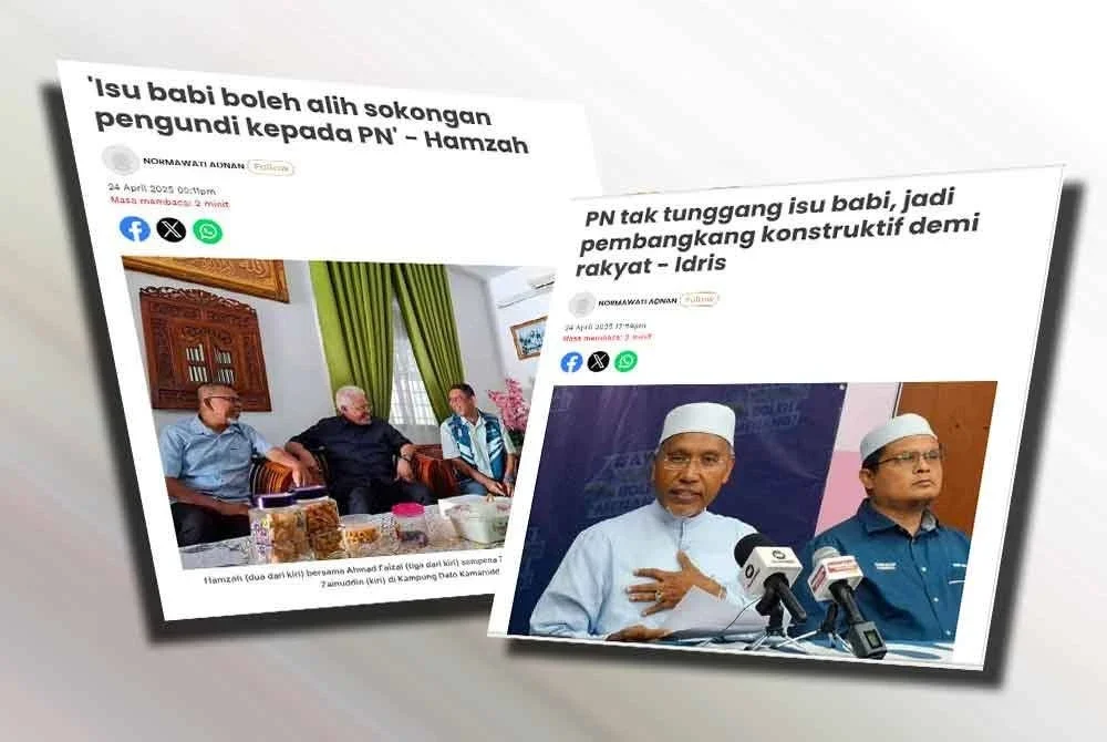 Laporan Sinar Harian mengenai isu babi.