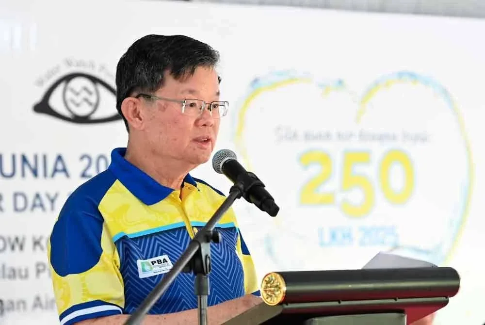 Kon Yeow ketika berucap pada Majlis Sambutan Hari Air Sedunia 2025 Peringkat Negeri Pulau Pinang di Empangan Air Itam, pada Sabtu.