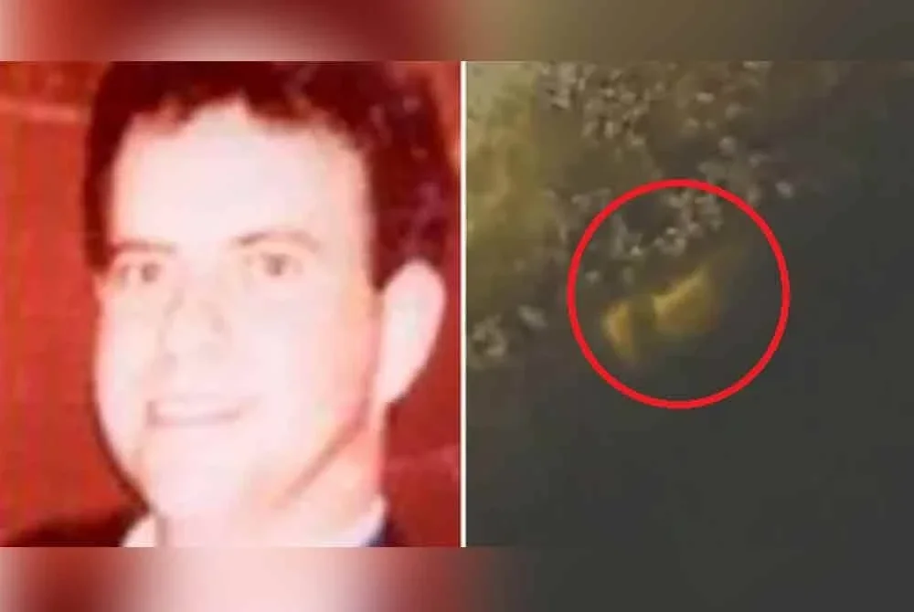 William Moldt (kiri) dan lokasi kereta yang ditemui dalam sebuah tasik di Florida. - Agensi