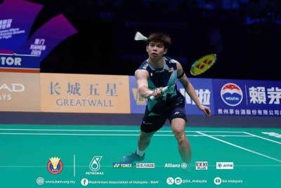 Jun Hao tewas kepada pemain nombor satu dunia. Foto FB BAM.