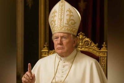 Imej hasil janaan AI itu dikongsi Trump di platform Truth Social.