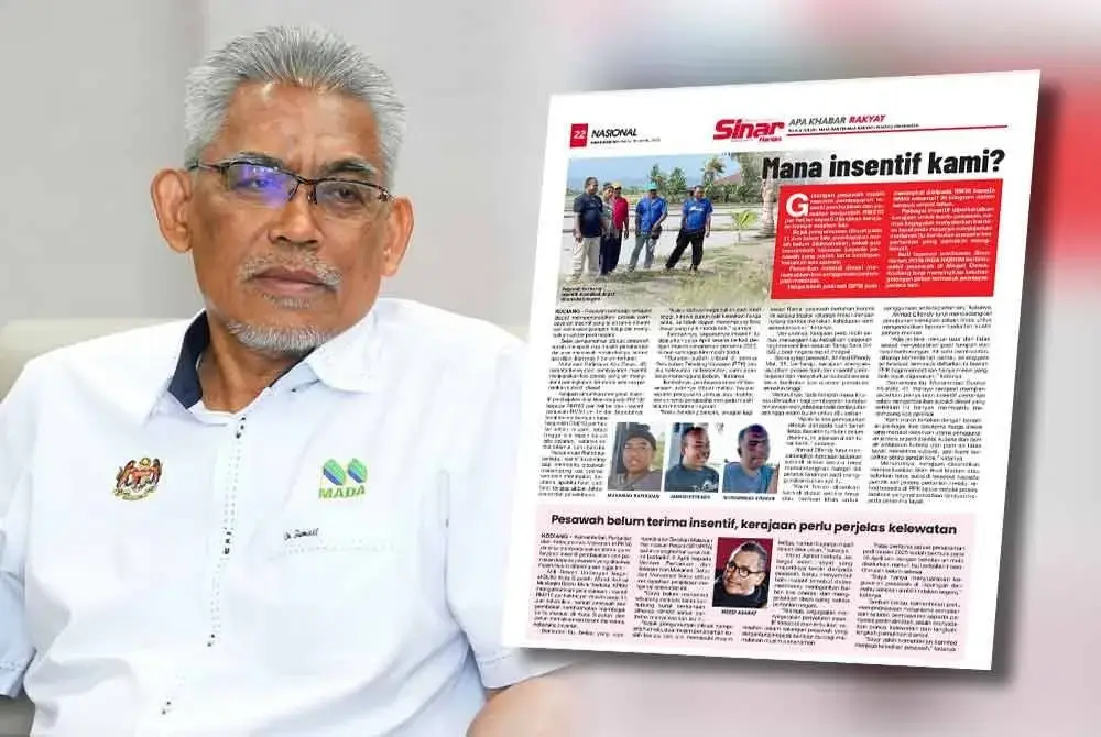ISMAIL (kiri), Laporan Sinar Harian pada 30 April.