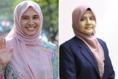 Nurul Izzah (kiri), Atiqah Syairah
