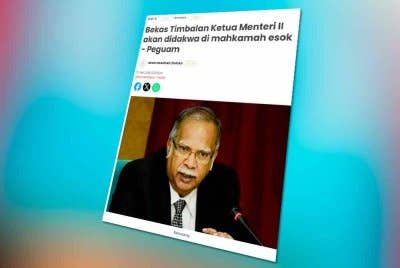 Laporan Sinar Harian pada Selasa mengenai bekas Timbalan Ketua Menteri II Pulau Pinang, Dr P Ramasamy akan didakwa di mahkamah esok.