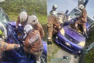 Seorang lelaki maut selepas kereta jenis Perodua Viva yang dipandunya dirempuh sebuah lori tiga tan di Kilometer 104.1 Lebuhraya Utara-Selatan (PLUS) arah selatan di Pagoh pada pagi Rabu.