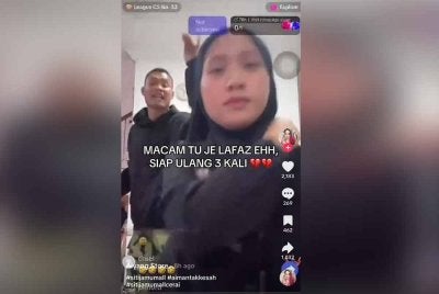Lafaz cerai itu dibuat ketika pasangan pempengaruh tersebut sedang bersiaran di TikTok.