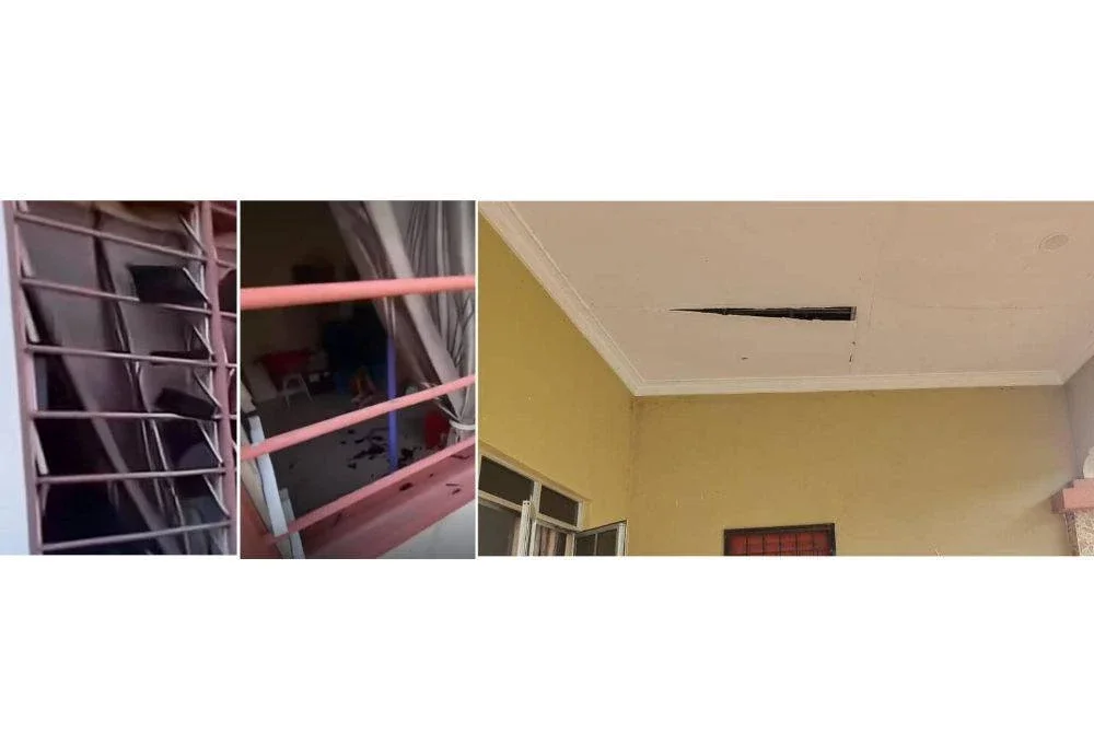 Antara kerosakan rumah dialami penduduk di Kampung Padang Wahid, Langkawi didakwa berpunca daripada gegaran kuat jet LIMA’25.