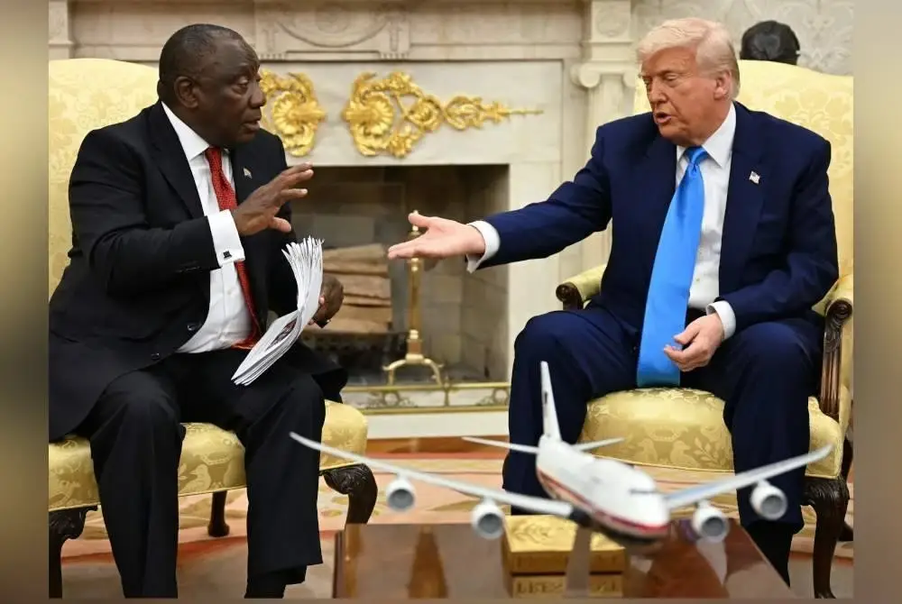 Pertemuan Trump dengan Ramaphosa di White House pada Rabu. Foto AFP