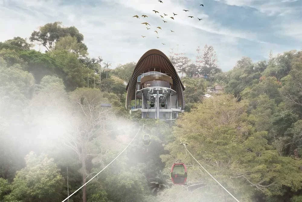 Ilustrasi projek kereta kabel Bukit Bendera