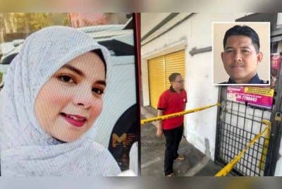 Nor Faziera (kiri) yang menjadi mangsa simbah asid dan Muhammad Syahrul Ikhwan (kanan) menunjukkan lokasi kejadian. Gambar kecil: Mohamad Ismail