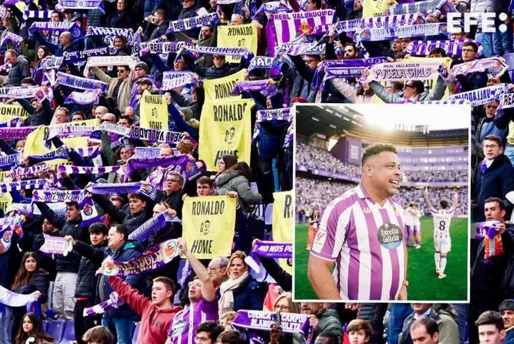 Protes penyokong Valladolid terhadap Ronaldo. GAMBAR KECIL: Ronaldo