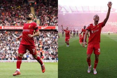 Mohamed Salah (kiri), Gravenberch Foto: Agensi