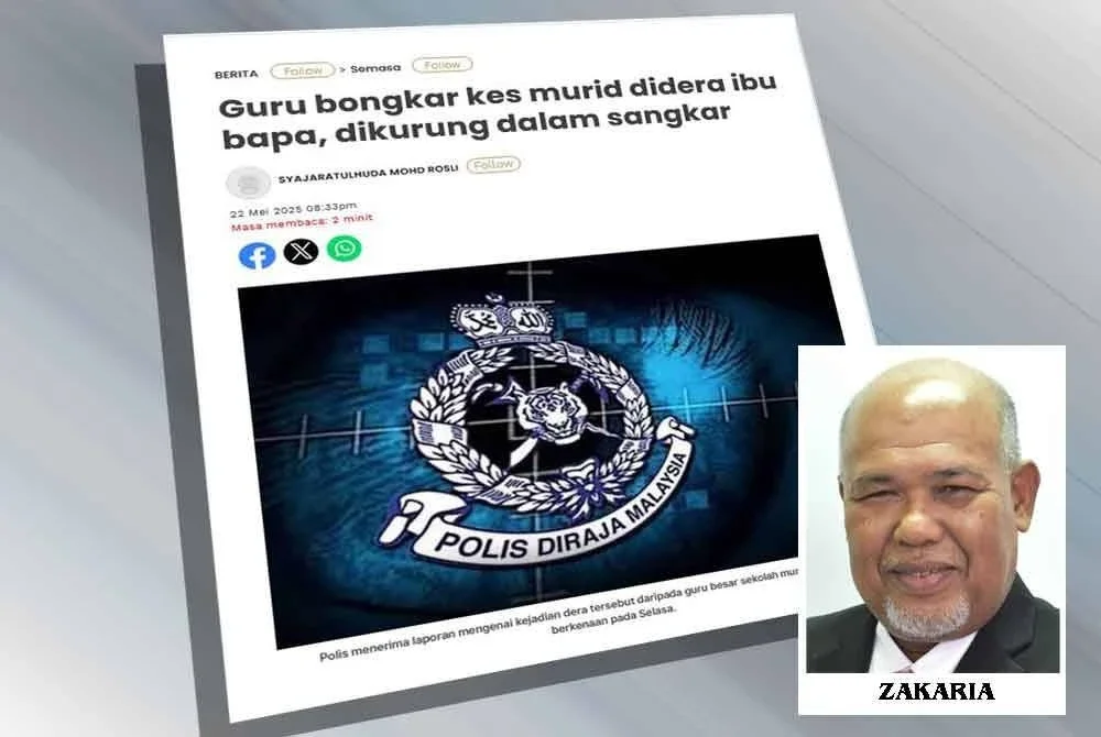 Laporan Sinar Harian berhubung guru bongkar kes murid didera ibu bapa, dikurung dalam sangkar