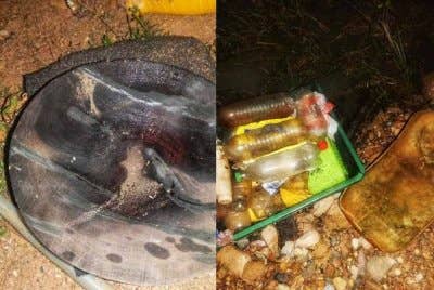 Antara peralatan yang digunakan oleh dua lelaki terbabit bagi menjalankan aktiviti melombong emas secara haram di Kampung Baru Bukit Koman - Foto: UPNP
