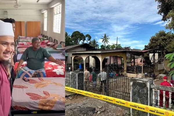 Sebuah keluarga yang tinggal sehelai sepinggang selepas rumah sewa mereka musnah dalam kebakaran ketika menguruskan jenazah ibu kini menumpang di pusat tahfiz.