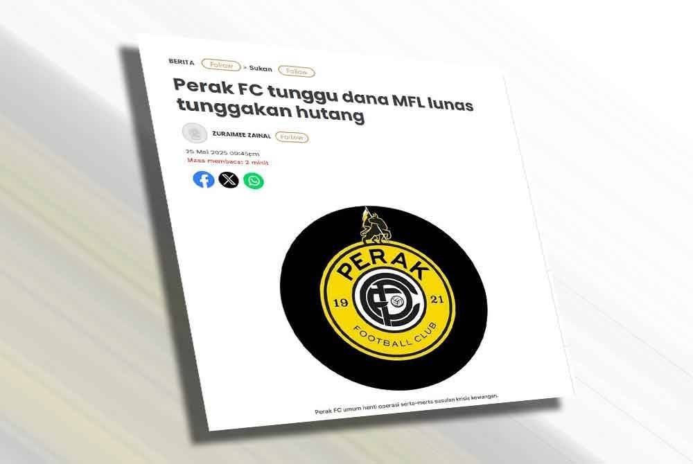 Dana merit Perak FC belum diagih, tunggu kelulusan Lembaga Pengarah MFL Dana merit Perak FC belum diagih, tunggu kelulusan Lembaga Pengarah MFL