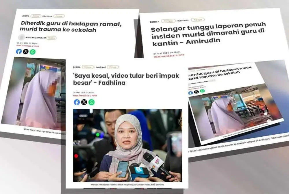 Laporan Sinar Harian berhubung insiden murid trauma ke sekolah diherdik guru di hadapan ramai