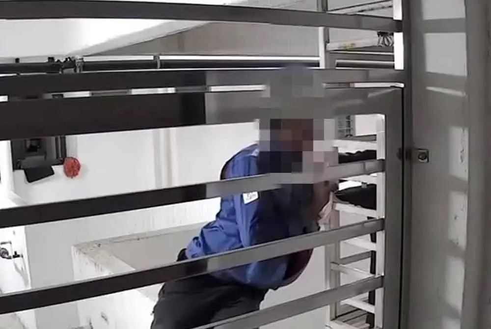 Rakaman memaparkan lelaki berkenaan mencuri pakaian dalam wanita di sebuah pangsapuri dalam kejadian pada 23 Mei lalu.