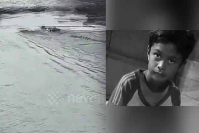 Muhammad Syahputra Almanda (gambar kanan) maut selepas diserang seekor buaya ketika cuba mengambil bola yang terjatuh ke dalam sungai. Foto Daily Mail