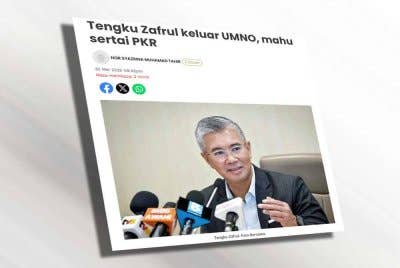 Pada Jumaat, Tengku Zafrul mengumumkan peletakan jawatan sebagai Ahli Majlis Kerja Tertinggi (MKT) UMNO, Ketua UMNO Bahagian Kota Raja, dan ahli UMNO.