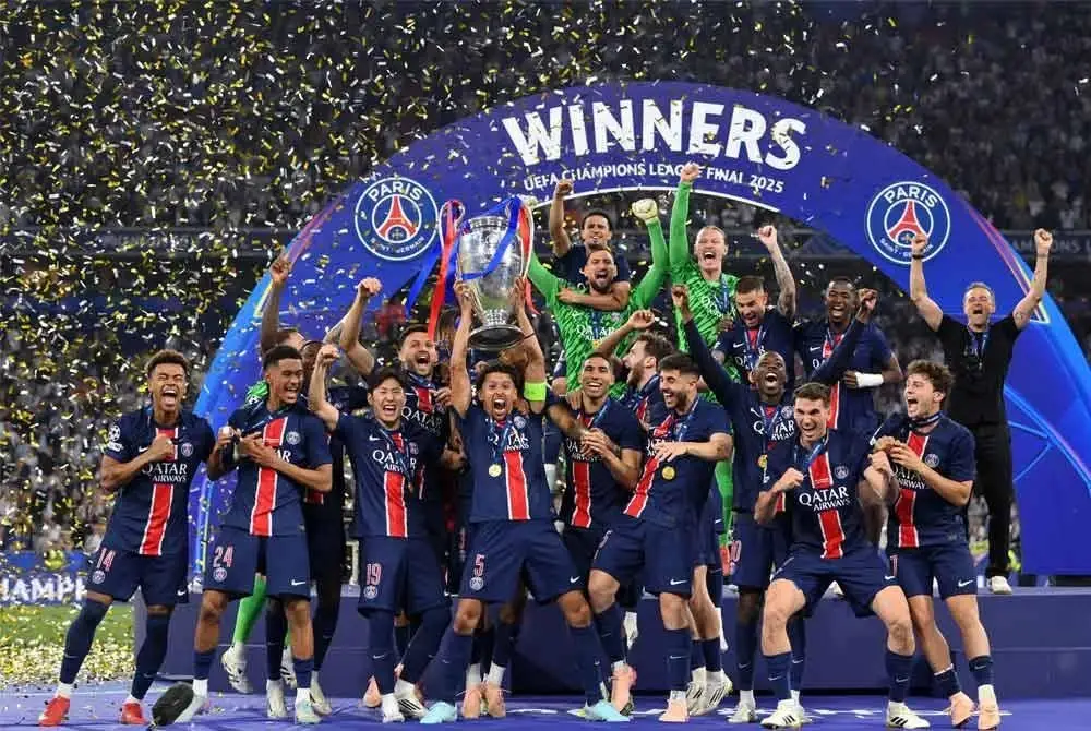PSG juara Liga Juara-Juara selepas atasi Inter Milan di Munich. Foto: Agensi
