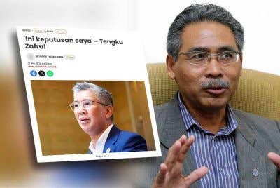 Laporan Sinar Harian berkaitan Tengku Zafrul. Gambar kanan: Azmi