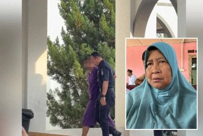 Fatimah Seman, 63, ibu kepada 'Ecah' atau Lecah Junus, 34, yang maut selepas dikelar suaminya dalam kejadian di sebuah rumah di Taman Cahaya, Bukit Gambir, di sini, Isnin lalu.