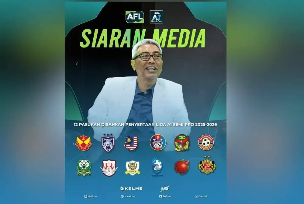 Mohd Yusoff mengumumkan penyertaan 12 pasukan yang bakal bersaing dalam kancah Liga A1 Semi-Pro musim baharu ini. Foto FB AFL