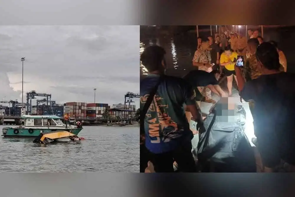 Tiga individu termasuk seorang kanak-kanak maut selepas bot terbalik di perairan Tanjung Harapan, Klang.