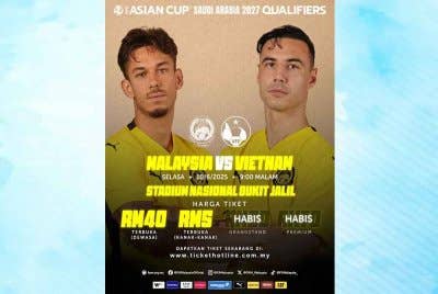 Harimau Malaya akan menentang Vietnam pada Selasa ini.