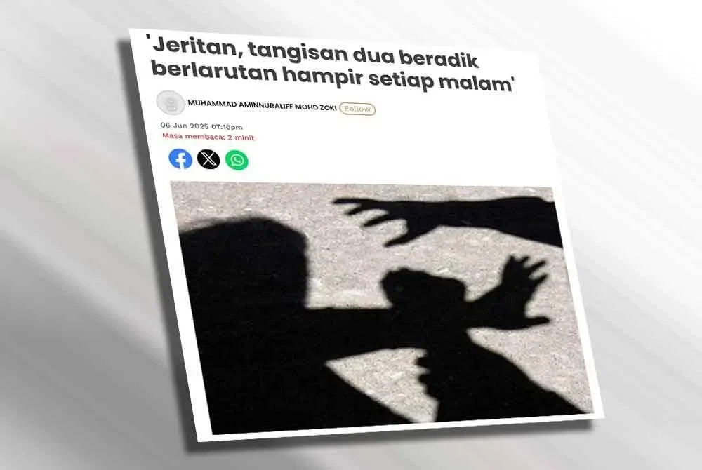 Laporan Sinar Harian mengenai penderitaan dua beradik perempuan yang dipercayai menjadi mangsa dera di sebuah rumah di Kampung Batu 12, Puchong.
