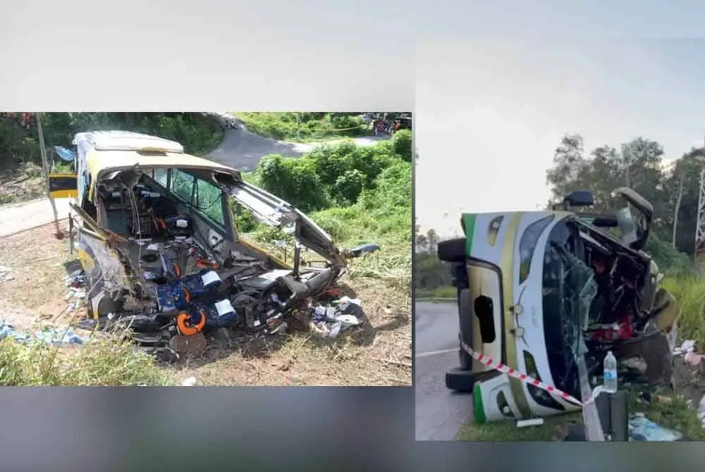 14 mangsa maut dalam kemalangan di Kilometer 137.3, Lebuh Raya PLUS, arah utara, berhampiran kawasan rehat dan rawat Pagoh 24 Disember 2016.