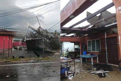 Sebanyak 75 rumah mengalami kerosakkan akibat hujan lebat dan ribut di beberapa kawasan di Temerloh petang semalam.