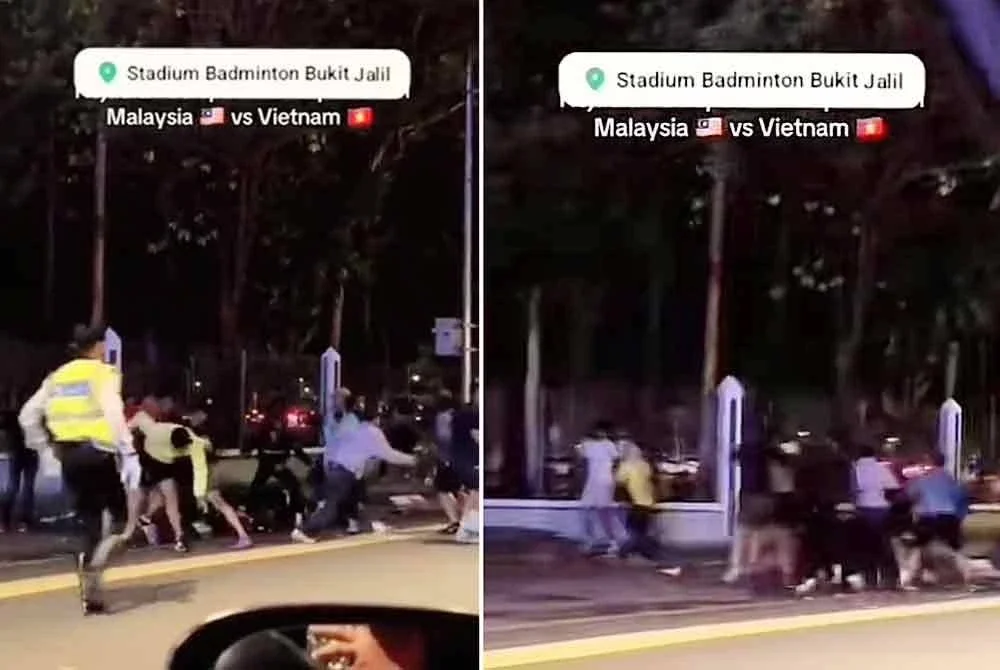 Video tular memaparkan insiden pergaduhan sekumpulan individu di parkir Stadium Bukit Jalil pada Selasa.