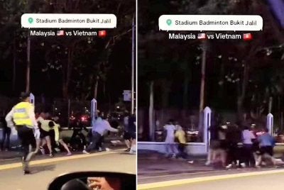 Video tular memaparkan insiden pergaduhan sekumpulan individu di parkir Stadium Bukit Jalil pada Selasa.