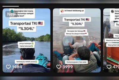 Tangkap layar video tular mempromosikan khidmat membawa masuk dan pulang warga asing melalui jalan tidak sah.