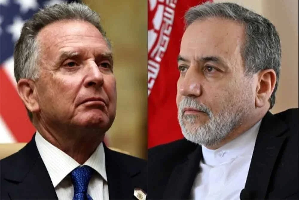 Utusan Khas AS, Steve Witkoff (kiri) dan Menteri Luar Iran, Abbas Araghchi. Foto AFP