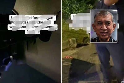 Tular rakaman video memaparkan perbualan seorang wanita dengan seorang individu didakwa anggota polis yang didakwa mengandungi unsur-unsur mengaibkan wanita terbabit. Gambar kecil: Azri