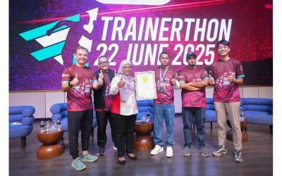 Trainerthon 2025 menerima Sijil Pencapaian Malaysia Book of Records untuk kategori Most Facilities For Corporate Team Building In A Resort.