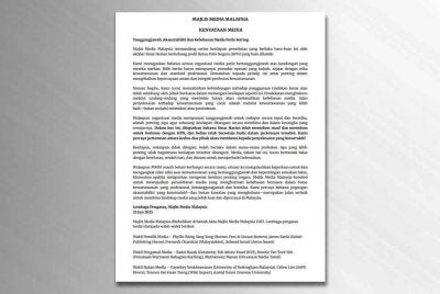 Kenyataan media MMM pada Isnin