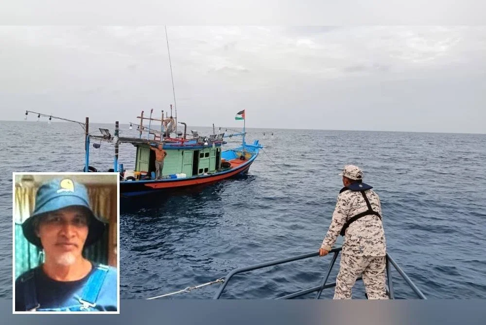 Maritim Malaysia Terengganu telah mengaktifkan Ops Carilamat bagi mengesan mangsa dan akan disambung pada pagi Khamis. Gambar kecil: Mohd Noor