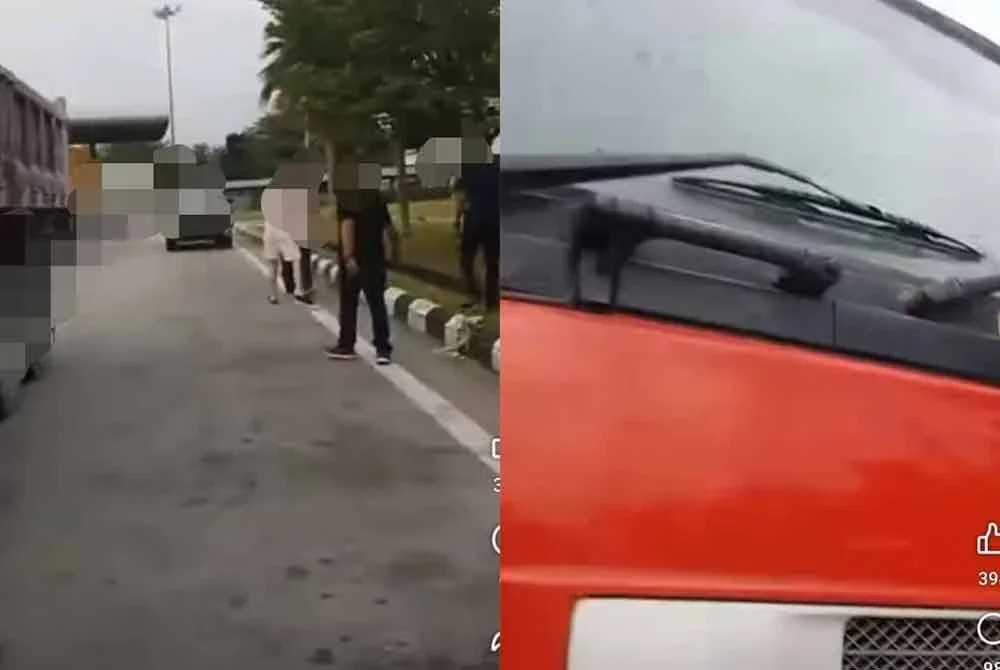 Tular di media sosial insiden pergaduhan melibatkan pemandu dua buah kenderaan berdekatan sebuah plaza tol di sini. Foto tular media sosial