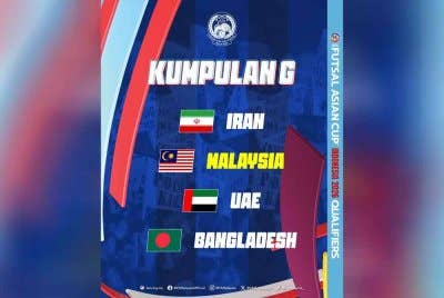 Malaysia diundi dalam Kumpulan G bersama Iran, UAE dan Bangladesh. Info grafik: FAM