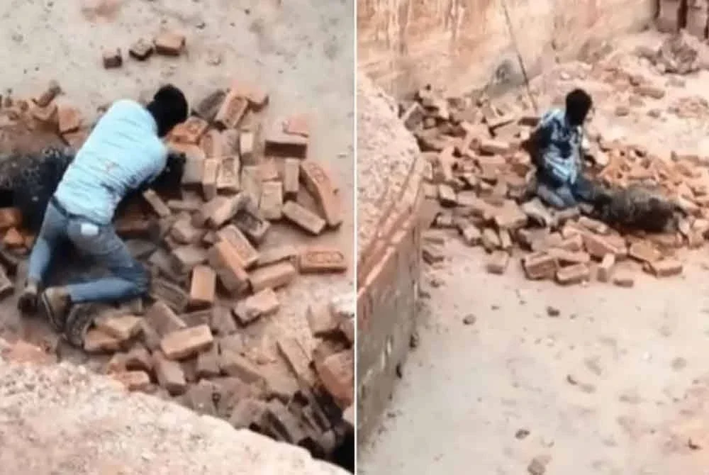 Dia hanya menggunakan kekuatan fizikal dan kemahiran bergusti tanpa sebarang senjata. - Foto Agensi