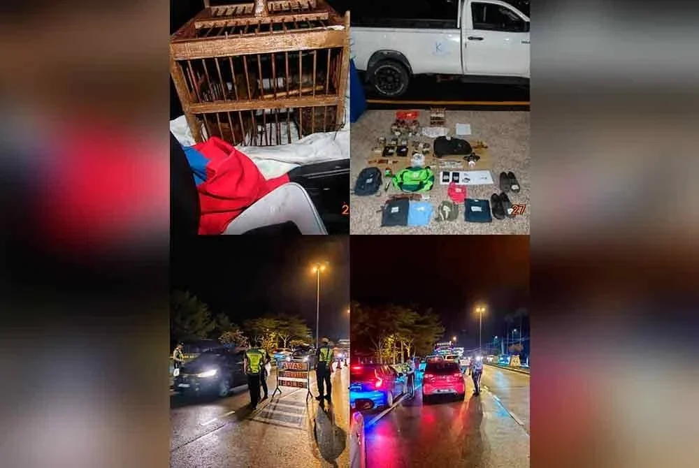 Antara rampasan yang dibuat dalam sekatan jalan raya di Taman Chengal, di Temerloh pada Jumaat. FOTO: IPD TEMERLOH