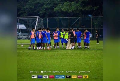 Sebahagian pemain B-23 ketika dipanggil pada perlawanan The Elite Games baru-baru ini. FOTO: MALAYSIA NT