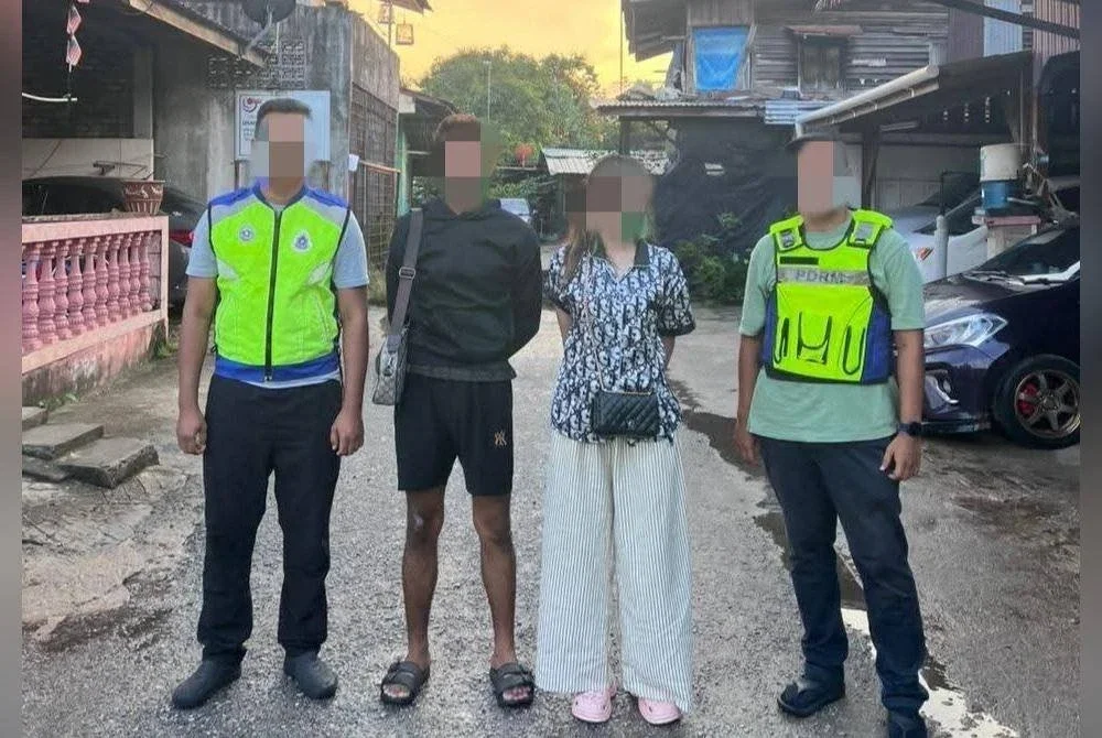 Tangkapan kedua melibatkan lelaki dan wanita warganegara Thailand yang masuk ke Malaysia melalui pangkalan haram Tanjung pada jam 6 petang. Foto PGA